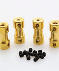 4 Pack 2Mm To 3Mm Brass Flexible Shaft Coupler With Screws For RC Airplanes And Boats, showing couplers and screws
