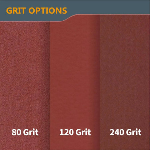 Pro Grade 4.5 Inch Sanding Sleeves Set For Spindle Sander Aluminum Oxide 18 Piece Assortment showing grits 80, 120, 240