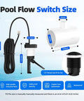 Flow Switch GLX-FLO-RP For Hayward Goldline Aquarite Salt System Pool Flow Sensor With Tee And 15ft Cable Aqua Rite Compatible Salt Cell Assembly For Easy DIY Pool Upgrades, 15ft cable and 1/2" tee threads