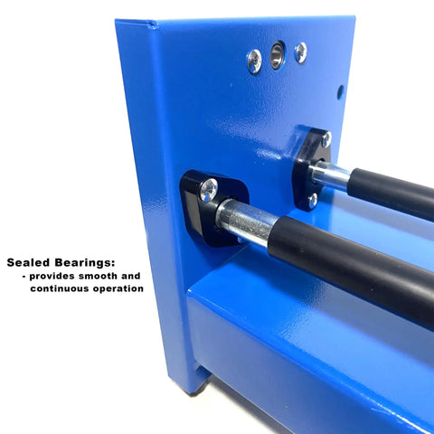 Close-up of sealed bearings on 15 Pound Rock Tumbler Machine Rock Polisher Kit For Sea Glass And Rock Hobbyists At Home Quiet 120V.