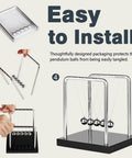Step-by-step installation of a 5 Ball Newton's Cradle Balance Pendulum With Solid Wood Base Desktop Fidget Kit For Calming Focus