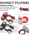 Heavy Duty Car Battery Terminals Including Positive And Negative Connectors For Rock Solid Connections Compatible With Trucks Boats And Daily Rides, featuring aluminum alloy material and fiber washers.