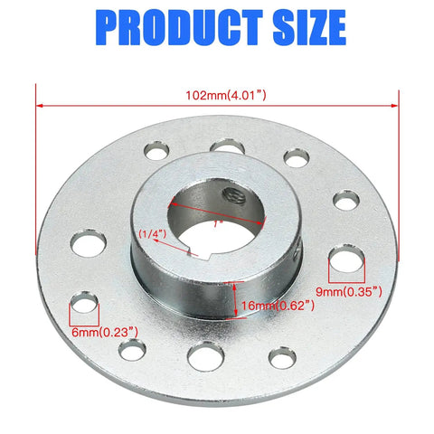 Go Kart 60 Tooth Rear Drive Sprocket Hub With One Inch Bore And One Quarter Inch Keyway Four Hole Mount Heavy Duty Silver