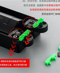 Close-up of 194mm Hydraulic Buffer Invisible Door Hinge Three Dimensional Adjustable Cross Hinge with green components