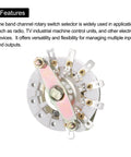 1 Pole 6 Position Rotary Switch Band Selector 1 Deck 42mm Diameter with mounting hardware for machinery projects