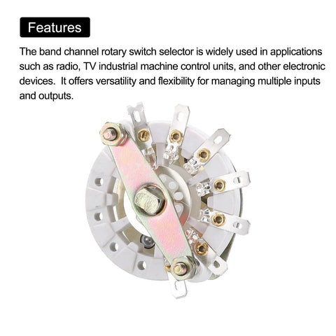 1 Pole 6 Position Rotary Switch Band Selector 1 Deck 42mm Diameter with mounting hardware for machinery projects
