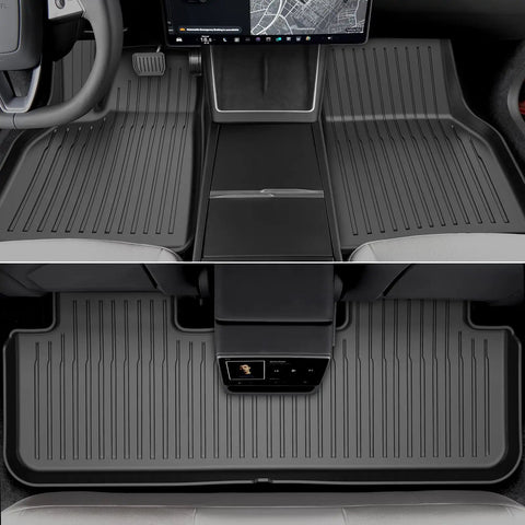 All Weather TPE Floor Mats And Cargo Liner Set For 2025 2026 Model Y Juniper Custom Fit 3D Scanned Contour Workhorse Heavy Duty Interior Protection