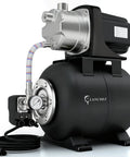 Beefy Shallow Well Pump For Home Gardens, 1.6 HP motor, stainless steel water transfer, matte black finish, 1340 GPH flow