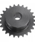 25 Tooth Roller Sprocket B Type For Twenty Five Chain, One Quarter Inch Pitch, 10mm Bore, Black Oxide C45 Carbon Steel With Set Screws For ISO 04C