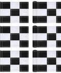 Six Pack Checkered Golf Flags 8x6 Inches Made From 420D Nylon, Portable Training Targets With Tube Insert, displayed front view.