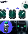 10 Amp 3 Position Rotary Switch With Green LED Light, 22mm Mounting Hole, IP65 Waterproof, metal head panel mount shown installed