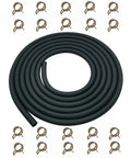 10 Ft 1/4 Inch ID Fuel Line Hose For Gas And Diesel Engines And Generators Compatible With Kawasaki Kohler Briggs And Stratton Powersports Heavy Duty Rubber Black Includes 20 Clamps