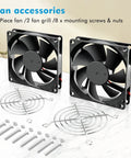 High Speed 80mm 24V DC Brushless Cooling Fan 2 Pin 24 Volt Pack of 2 with grills, screws, and nuts for DIY projects