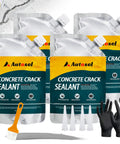 Self Leveling Concrete Crack Filler Kit for Driveways, Sidewalks, and Patios, Fast Drying Waterproof Sealant That Flexes With Movement, Durable Asphalt Crack Repair for Expansion Joints, DIY Ready 4 Pack, shown with accessories