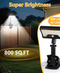 Clip On Solar Lights Outdoor With Motion Sensor illuminating large yard, 360 Degree Rotatable And Vertically Adjustable Solar Flood Lights with 92 LEDs