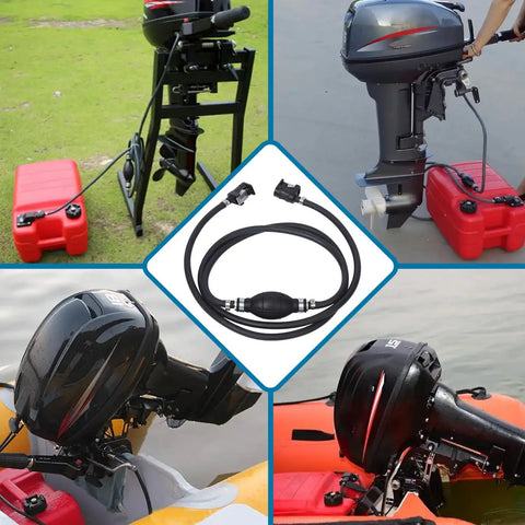 Five Sixteenth Inch Eight Millimeter Outboard Fuel Line Primer Bulb Kit Includes Six Point Eight Eight Feet Hand Fuel Line Assembly For Marine Boat Fuel Tank Black Easy Install No Fuss Priming For Reliable Start Up And Smooth Fuel Flow
