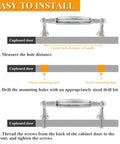 Installation guide for Crystal Cabinet Pulls Four Pack 4.5 Inch Overall Length with 3.75 Inch Hole Spacing, showing drill placement and mounting instructions.
