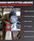 Heavy Duty Magnetic Pipe Center Finder With Built In Spring Punch Layout Tool And Bang On Target Auto Aligning Strike Marker For Plumbers Welders And Hvac Techs with user welding pipes.