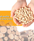 Hands holding 200 Piece Flat Head Wooden Screw Hole Plugs Three Eighths Inch Diameter One Quarter Inch Deep For Furniture Repair Fills Unsightly Holes And Creates A Seamless Finish Perfect For Cabinets Tables Desks Shelves And Wood Projects Natural Wood Tone against wood log background