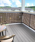 Fence Privacy Screen for Balcony and Patio Shade Cloth 3 Feet 3 Inches by 9 Feet 9 Inches, 80 Percent Shade, installed on patio railing
