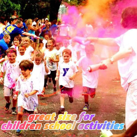 Children running in a color run event using Bulk Holi Color Powder 40 Pound Kit In 8 Pack 5 Pound Each.