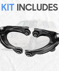 Front Upper Control Arm With Ball Joint Suspension Kit 2pc Bolt In Ready For 2003 To 2008 Mazda 6, 2006 To 2012 Lincoln MKZ Zephyr, 2006 To 2011 Mercury Milan, 2006 To 2012 Ford Fusion Replacement black control arms with bushings