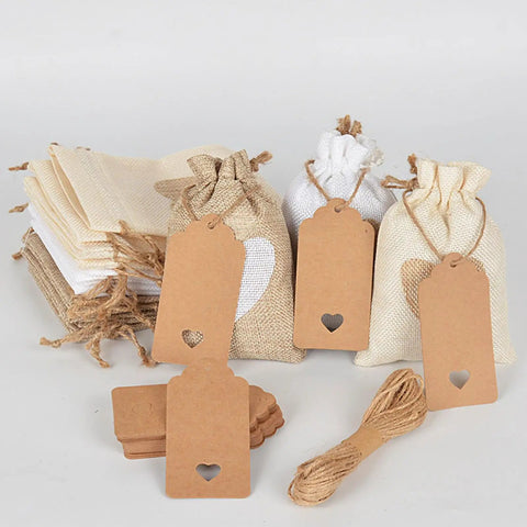 Assorted Burlap Jewelry Pouches Set Of 51 Small Gift Bags For Weddings And Special Occasions Stylish Packaging With Tags