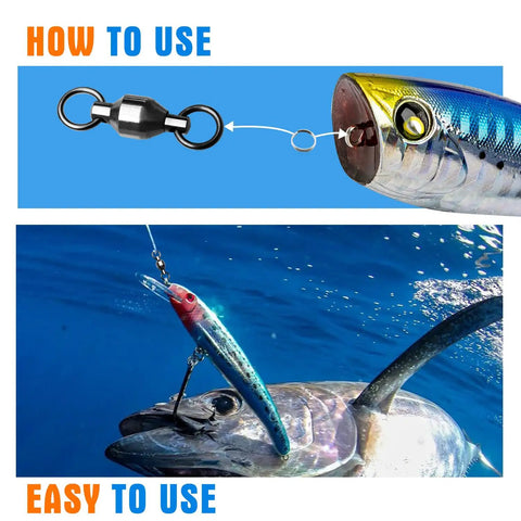 20 Piece Pro Grade High Strength Fishing Swivels With Ball Bearings, Stainless Steel Connectors For Freshwater And Saltwater, Built Tough Copper And Steel Construction, Weatherproof, Rust Resistant Tackle For Anglers, used on fishing lure