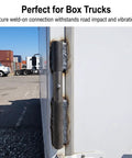 Heavy Duty Weld On Trailer Ramp Hinges Forged From Premium Carbon Steel on a box truck, showing a secure weld-on connection.
