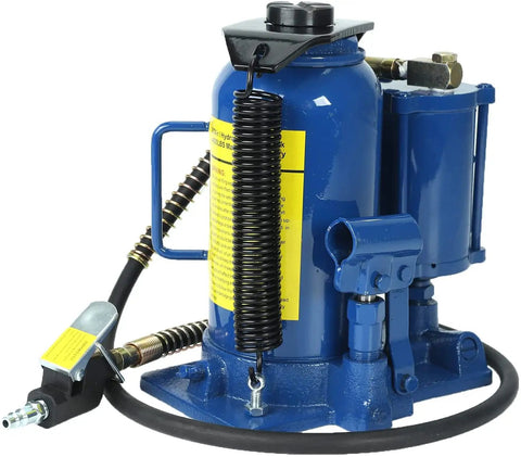 Heavy Duty 20 Ton Pneumatic Air Hydraulic Bottle Jack With Manual Hand Pump For Auto And Truck Repair Lift Blue High Capacity Hydraulic Tool For Home Garage