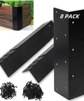 Heavy Duty Raised Garden Bed Corner Brackets For 12 To 24 Inch Beds Screws Included 11 By 3 By 3 Inches Black Powder Coated Steel