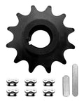 Beefed-Up 12 Tooth 420 Chain Sprocket Kit With Five Eighths Inch Bore And Sixteenth Inch Keyway For Twenty To Thirty Series CVT Mini Bike Go Kart Sprockets 12T Fits 40 41 420 Chains Includes Sprocket Keys And Six Master Links Upgrade