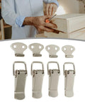 Eight Pack Heavy Duty Door Latches For Cabinets 7.2 By 2.7 Cm Cold Rolled Steel Spring Catch Toggle Lock Hasp Buckles displayed