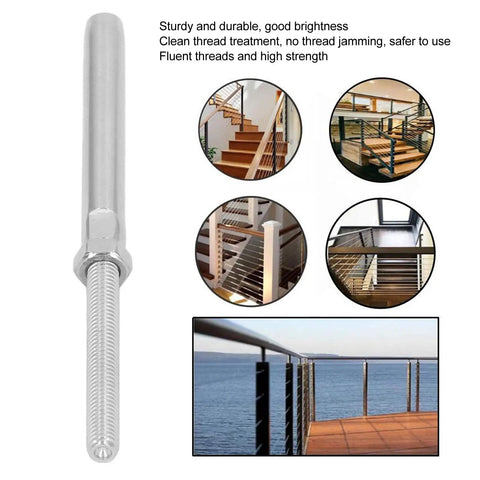 10 Pack Stainless Steel Thread Swage Lag Screws Cable Railing Hardware Kit with rail system application examples