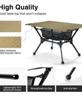 Dipper Camping Table Lightweight Portable Folding Table With Mesh Storage Net Adjustable High Low Heights Ideal For Camping