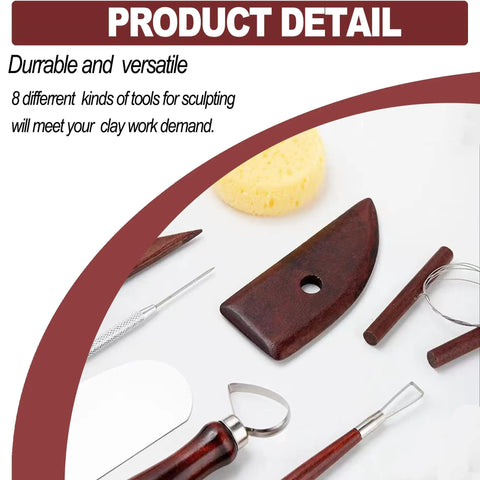 8 Piece Clay Sculpting Tools Set For Polymer Clay Air Dry Clay And Pottery Perfect For Beginners To Pros Sculpey Crafting
