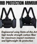 Rib Protector Vest For Kart Racing, Adults And Youth, Adjustable Chest Guard With Wide Straps, Heavy Duty, Black, XL