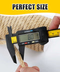 Measuring 8mm diameter of Natural Jute Twine Rope 8mm By 50ft Heavy Duty Roll for cat scratching posts and DIY crafts