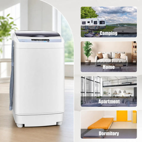 Compact Portable Washer With Smart Auto Cycles And Delay Start Control in a bright room, ideal for apartments and dorms.