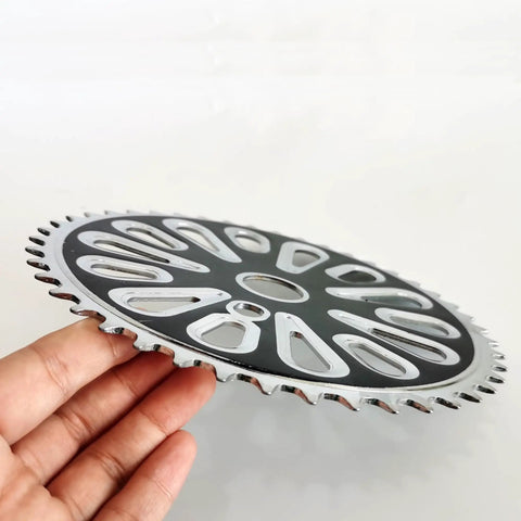 Wide Pedal Crank Kit One Piece Crank for Two Stroke Gas Motorized Bicycle 48cc 66cc 80cc Black 44 Tooth Sprocket detail