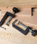 Universal Fence Clamps For Woodworking Two Pack No Fuss Quick Attach Mounts For Table Saw Miter Saw Router Table And Drill Press Fence Clamps With Three Eighth Inch Rods Fast Secure Fit, black aluminum clamps