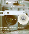 Durable Dryer Idler Pulley With Bracket Replacement Part For Whirlpool And Kenmore, size dimensions shown, heavy duty design.
