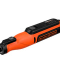 Cordless Rotary Tool 7.2 Volt Lightweight Drill Sand Polish Carve Engrave Sharpener 1.5Ah Lithium Ion Battery showing compact design and control buttons.