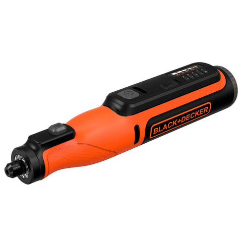 Cordless Rotary Tool 7.2 Volt Lightweight Drill Sand Polish Carve Engrave Sharpener 1.5Ah Lithium Ion Battery showing compact design and control buttons.