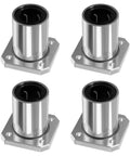 LMK8UU Square Flange Linear Bearing 8x15x24mm For Smooth Linear Motion On 8mm Shafts, Heavy Duty Load Capacity, Rock Solid Performance For CNC, Robotics, 3D Printers, And DIY Projects; four-view set