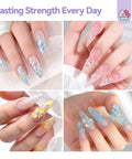 Nail art using Non Sticky Solid Builder Nail Gel Kit For 3D Nail Sculpting And Extensions, HEMA Free Sculpting Gels