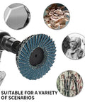 20 PC 2 Inch Zirconia Mini Flap Discs Quick Change Sanding Set With Grit 40 60 80 120 Includes Quarter Inch Pad Holder