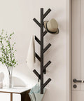Wall Mounted Metal Coat Rack With Nine Hooks, Modern Minimalist Upright Coat Tree For Hanging Coats, Hats, Bags And Scarves