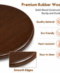 Top Shelf Walnut Lazy Susan Turntable 35.5 Inch Oversized Counter Rotating Tray with solid rubber wood surface.
