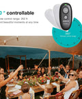 Wireless Shutter Remote Control For EOS RP R6 R5 5D Series 7D Series 6D II and more shown with wedding scene setup
